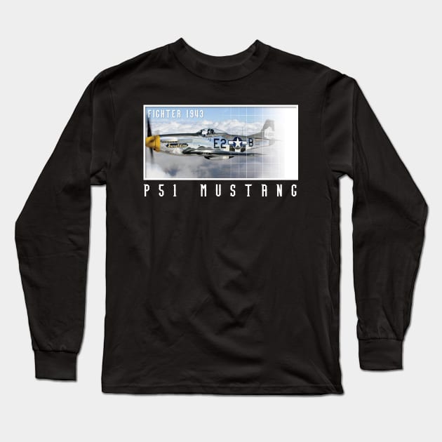 P51D Mustang Pilot Gift Battle of Britain Long Sleeve T-Shirt by woormle